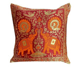 Pack of 10 Silk Elephant Cushion Covers, Sofa Cushion Cover 16x16 Inches, Birthday Gift, Decorative Throw Pillow, Decorative Cushion Covers